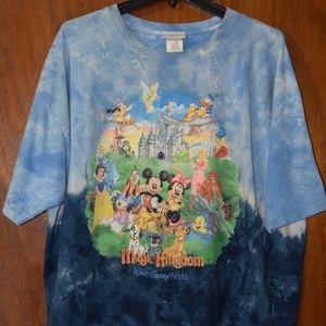 Disney World Men's Tie Dyed T-Shirt XL 100% Cotton